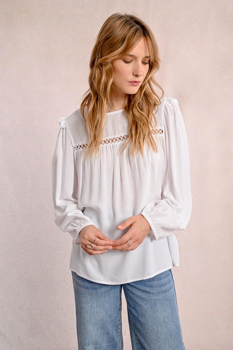 molly bracken Blouse détails ajourés