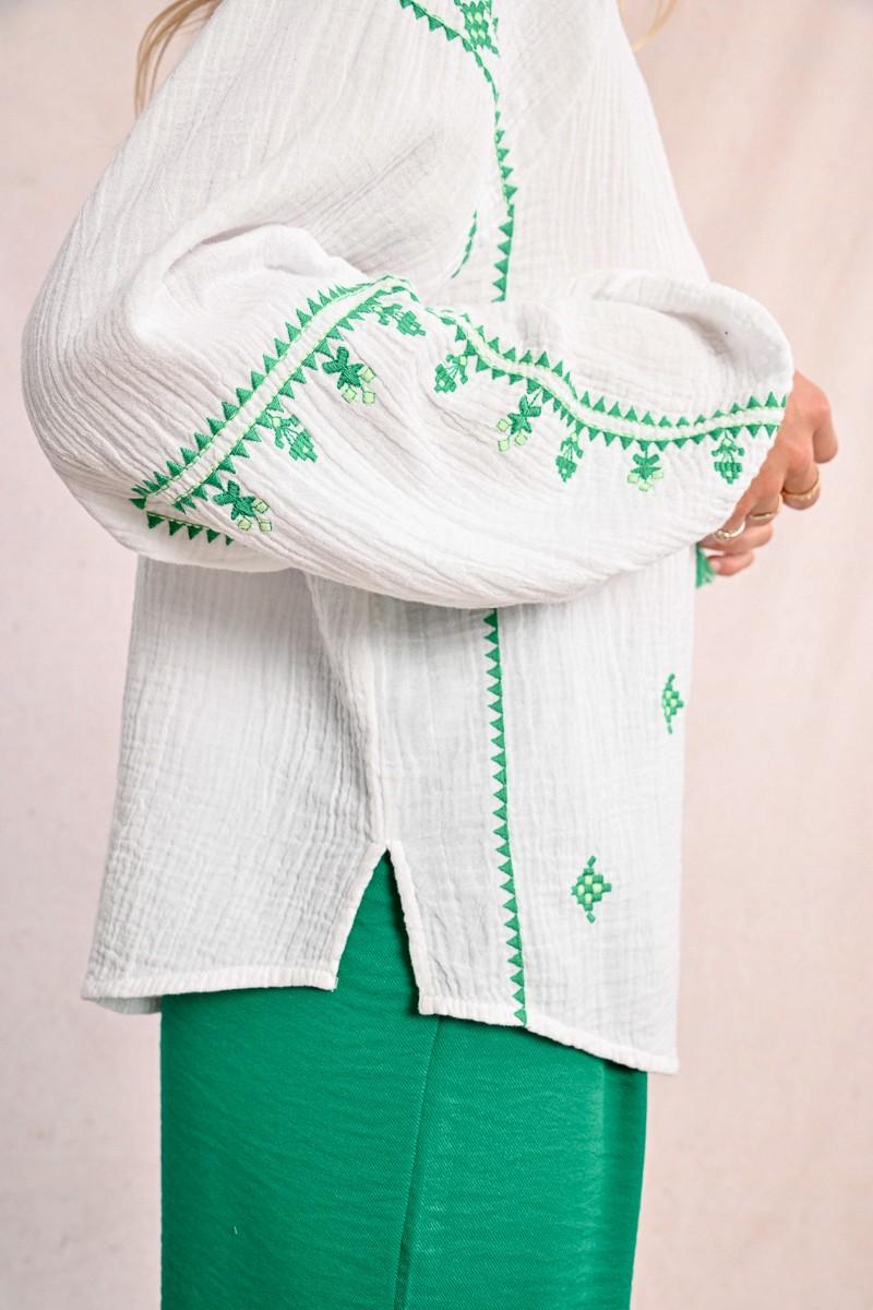 Molly Bracken Blouse En Popeline Brodé