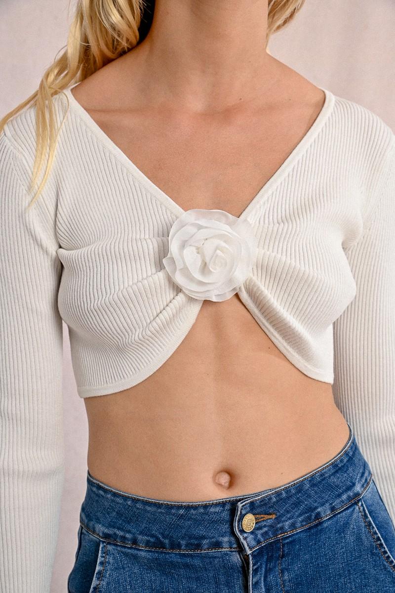 Molly Bracken Boléro Crop à Fleur