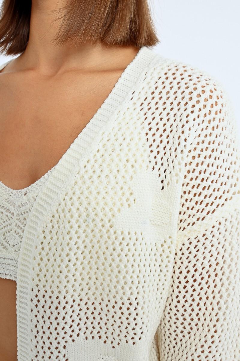 Molly Bracken Cardigan En Crochet Fleurs