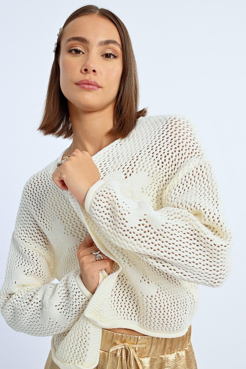 Molly Bracken Cardigan En Crochet Fleurs