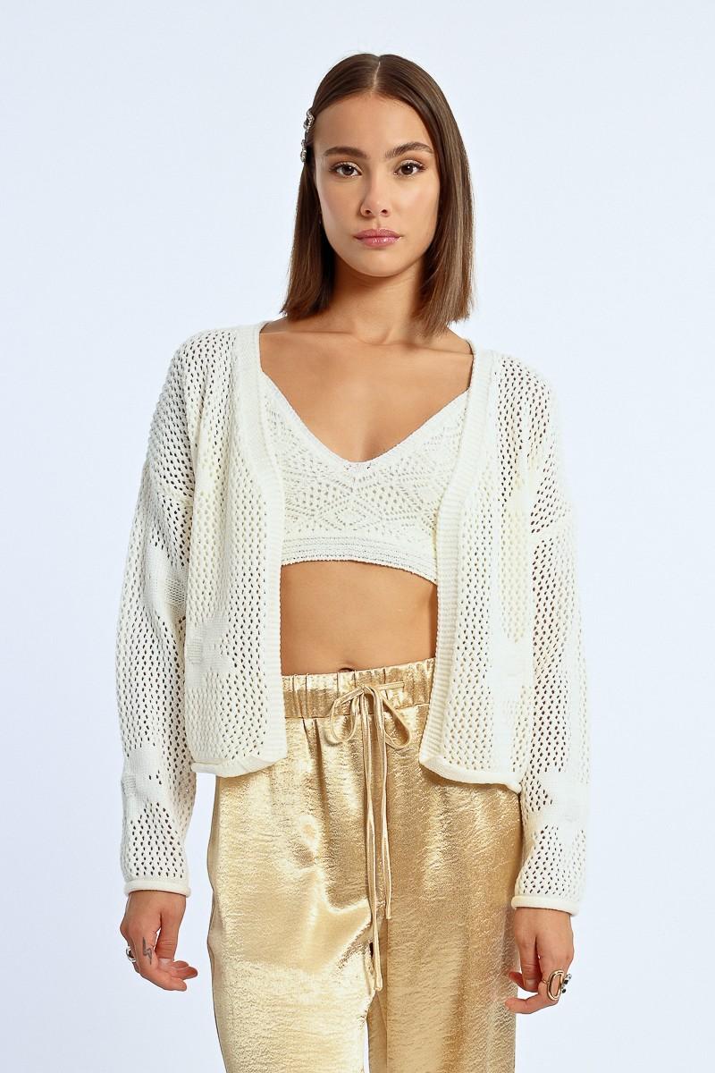 Molly Bracken Cardigan En Crochet Fleurs
