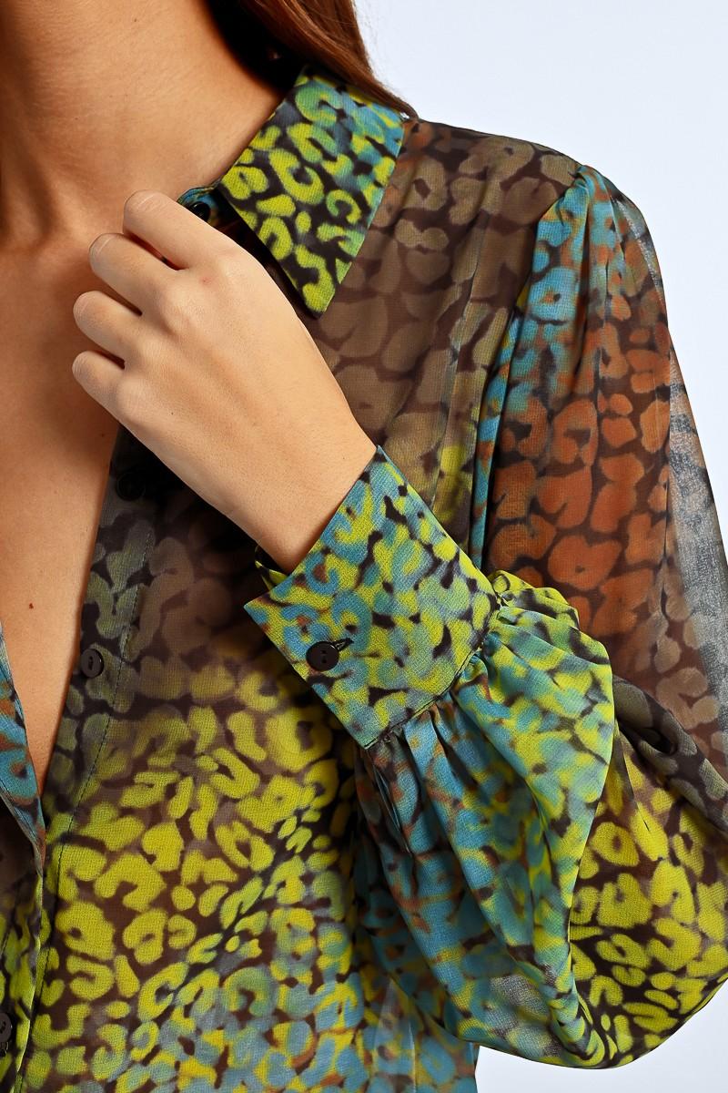 Molly Bracken Chemise Imprimée En Transparence