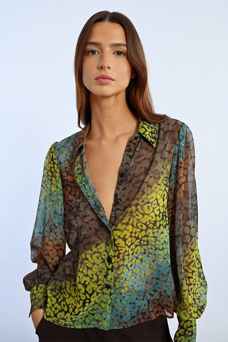 molly bracken Chemise imprimée en transparence