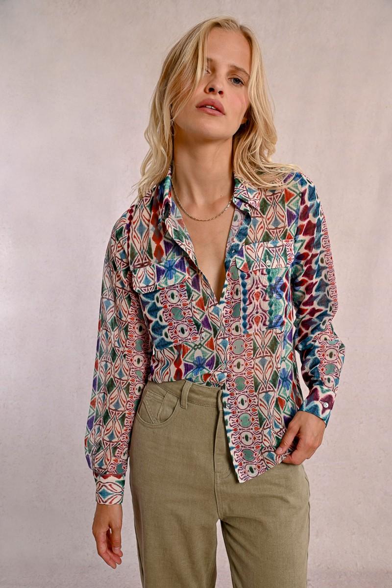molly bracken Chemise imprimée poches à rabats