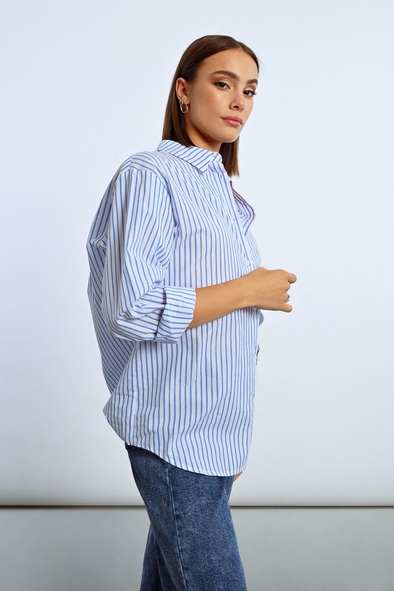 Molly Bracken Chemise Irisée Oversize à Rayures