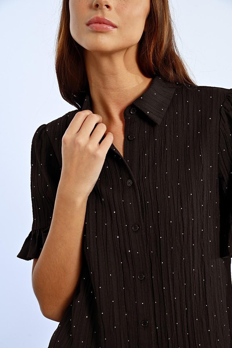 Molly Bracken Chemise Plissée à Strass