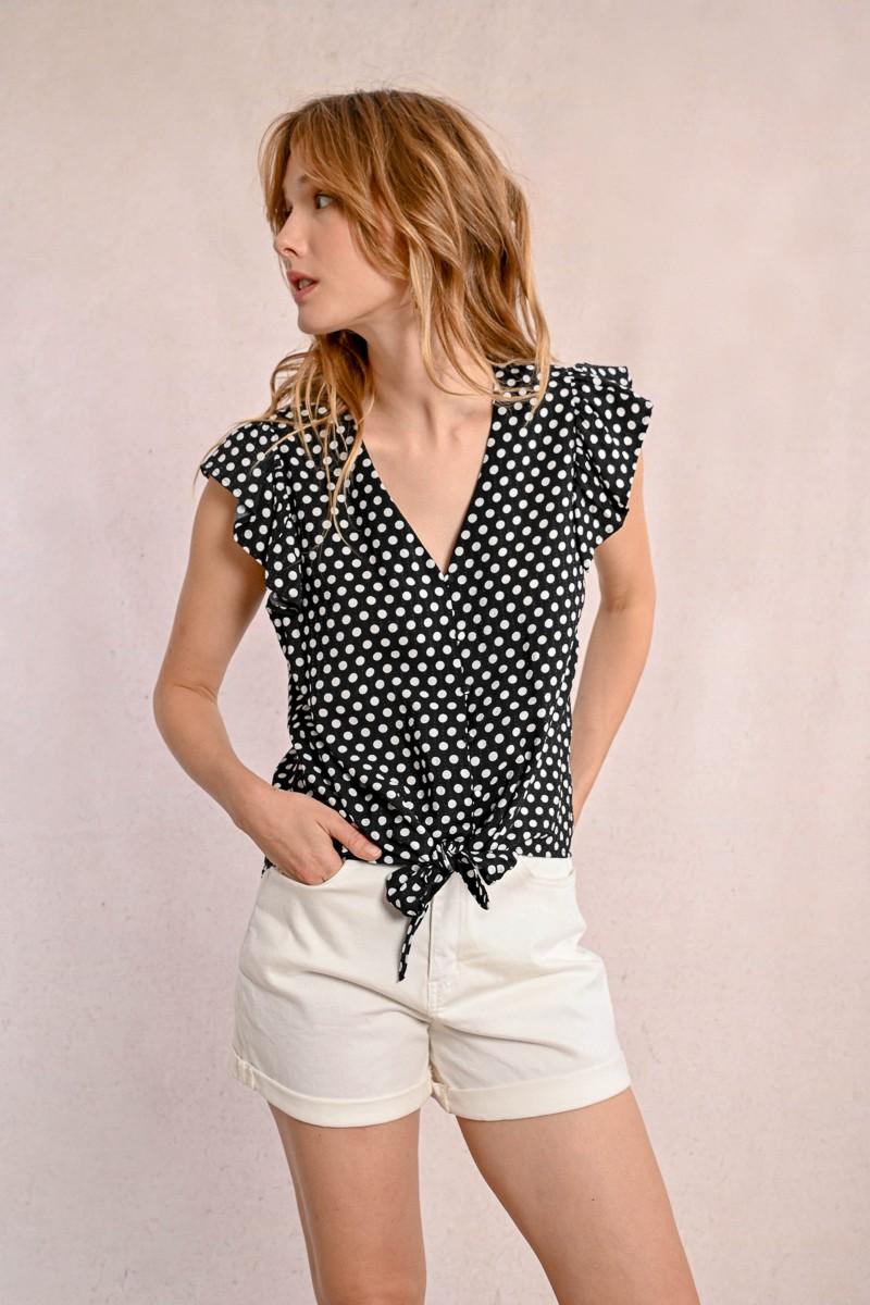 Molly Bracken Chemisier à Pois Nouable à La Taille