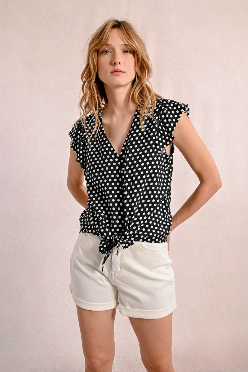 Molly Bracken Chemisier à Pois Nouable à La Taille