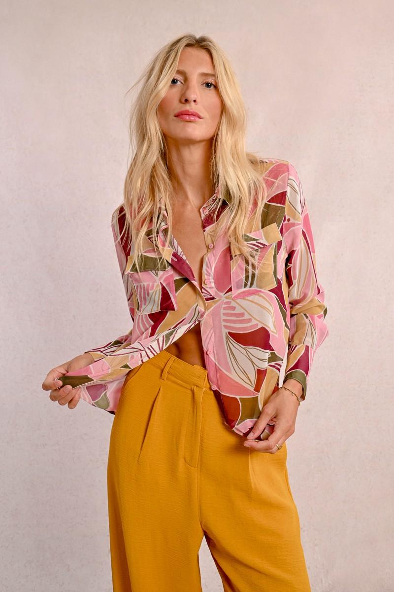 Molly Bracken Chemisier Fluide à Imprimé