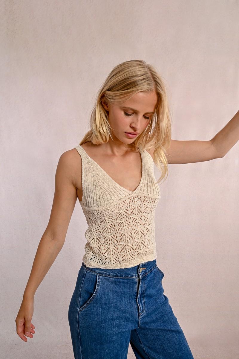 Molly Bracken Débardeur En Maille Ajourée