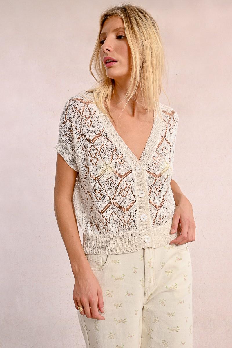 Molly Bracken Gilet Court En Maille
