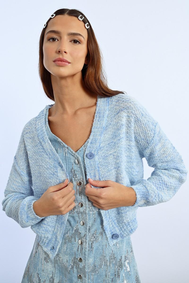Molly Bracken Gilet Crop En Maille