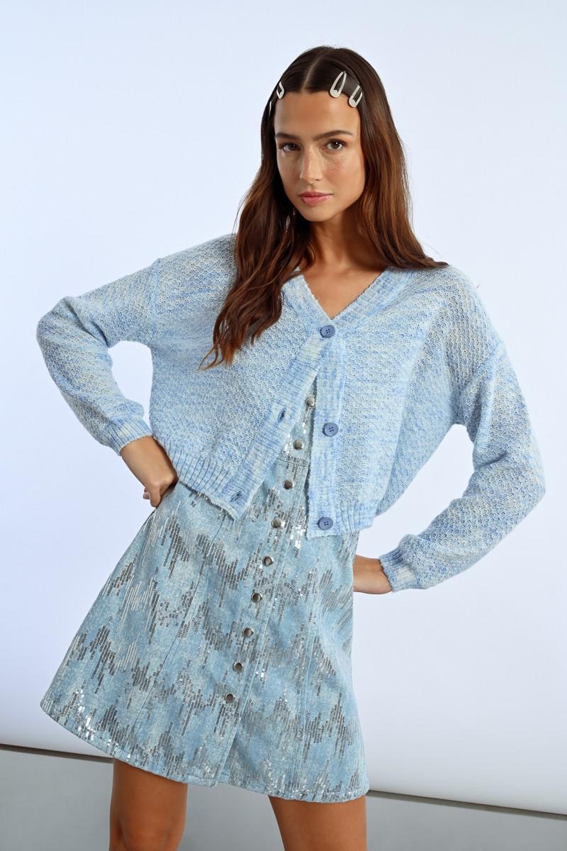 Molly Bracken Gilet Crop En Maille
