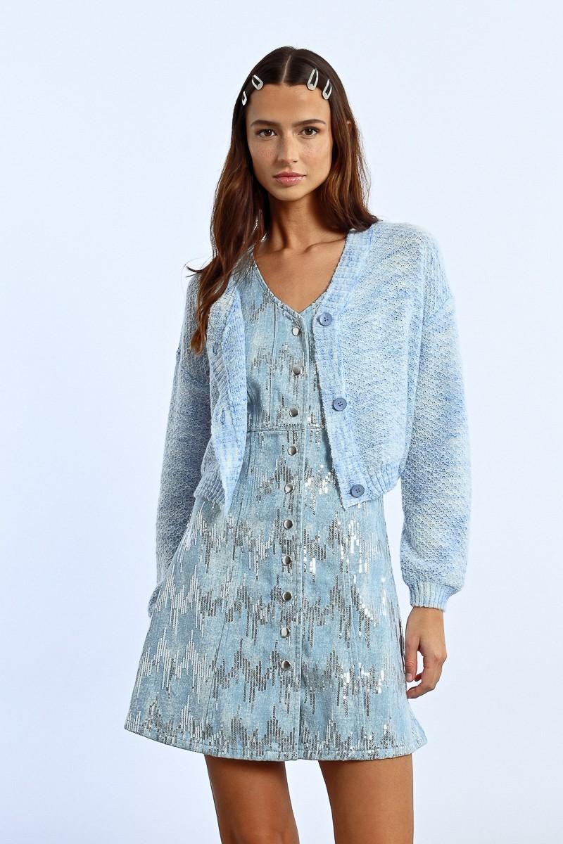 molly bracken Gilet crop en maille