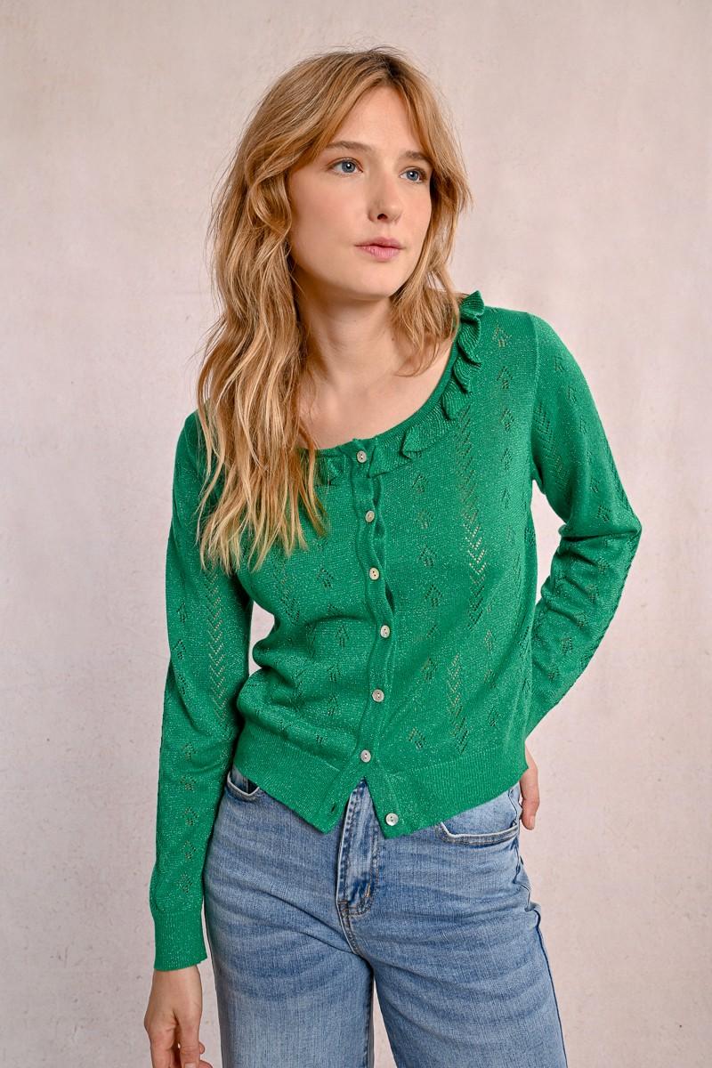 molly bracken Gilet en maille fine boutonné