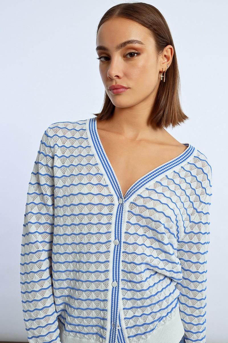 Molly Bracken Gilet Rayé Oversize