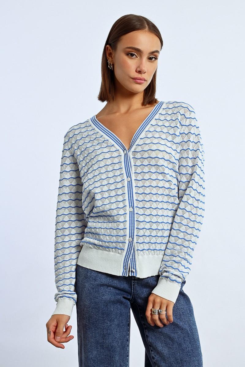 Molly Bracken Gilet Rayé Oversize