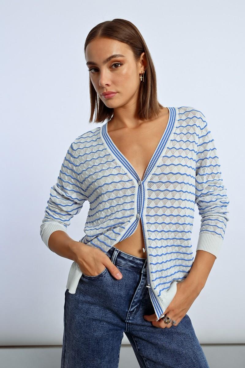 molly bracken Gilet rayé oversize