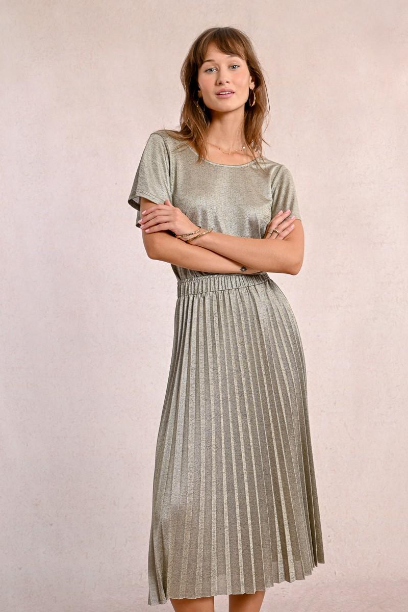 Molly Bracken Jupe Longue Plissée Et Irisée