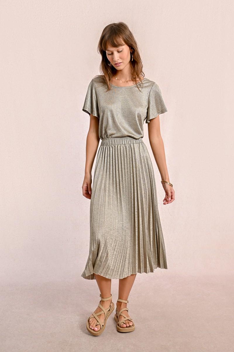 Molly Bracken Jupe Longue Plissée Et Irisée