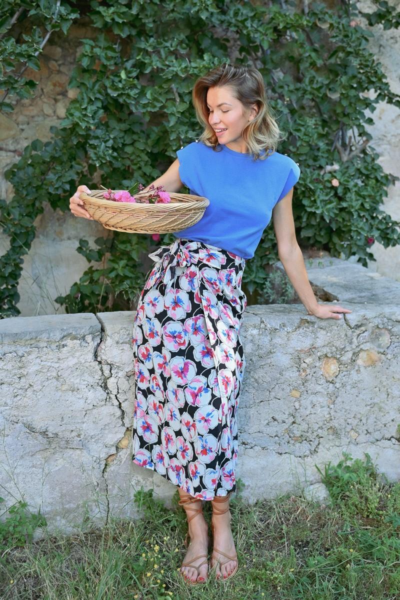 Molly Bracken Jupe Longue Portefeuille Imprimée