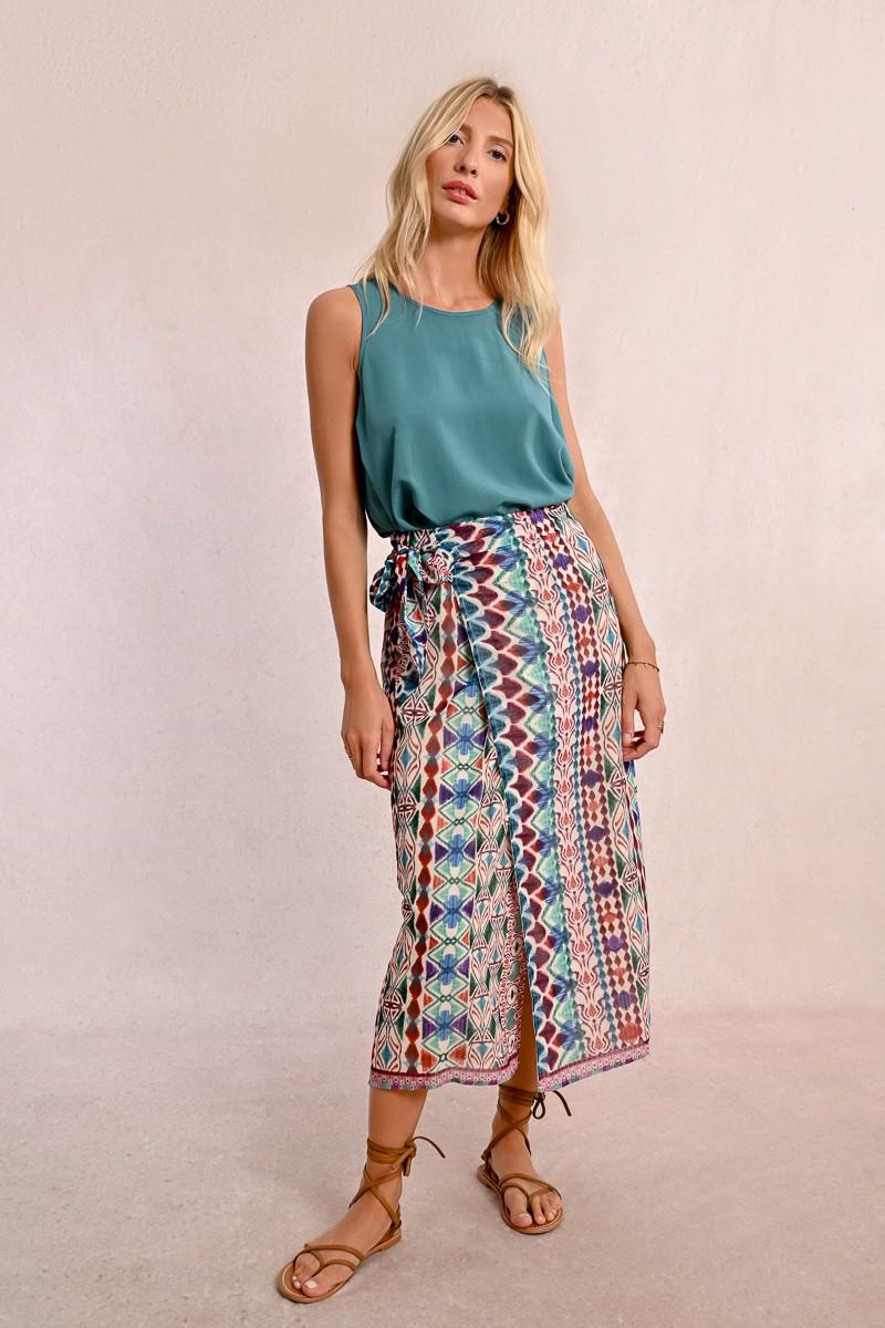 molly bracken Jupe longue portefeuille imprimée