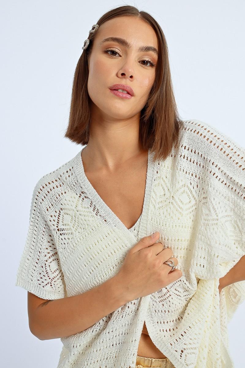 Molly Bracken Kimono Ouvert En Crochet