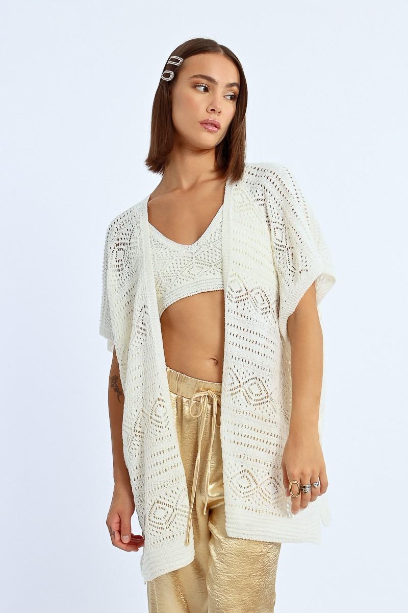 molly bracken Kimono ouvert en crochet