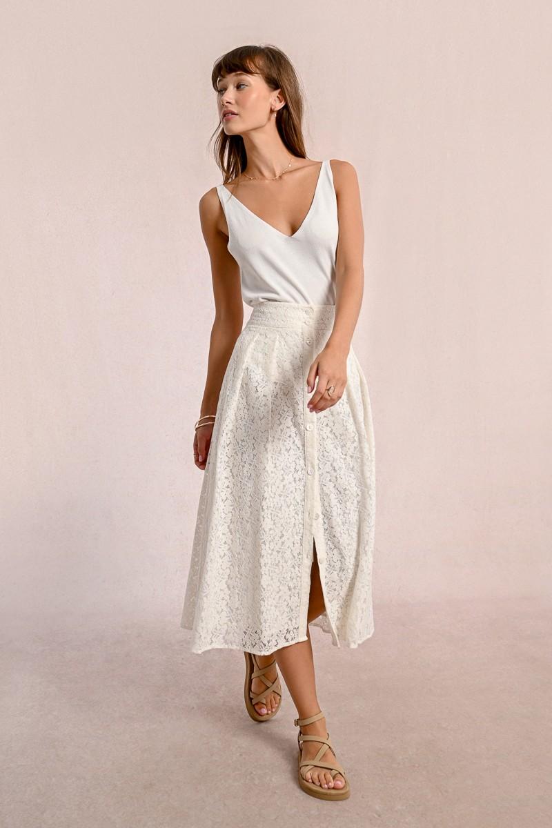 Molly Bracken Longue Jupe Boutonnée