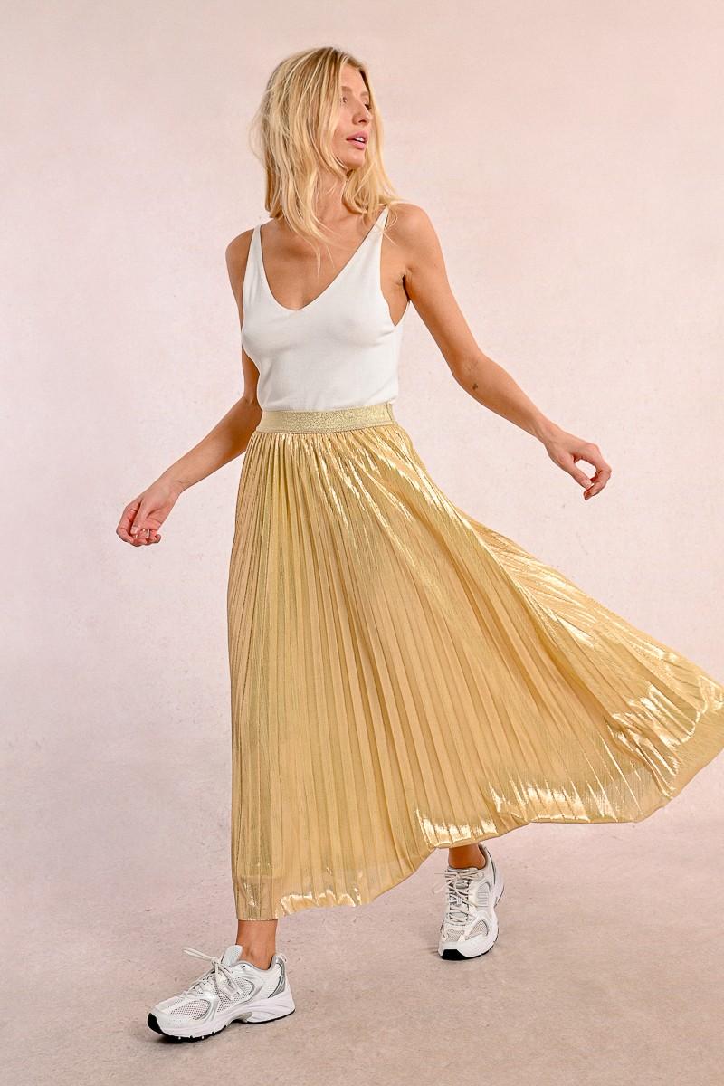 Molly Bracken Longue Jupe Plissée Et Irisée