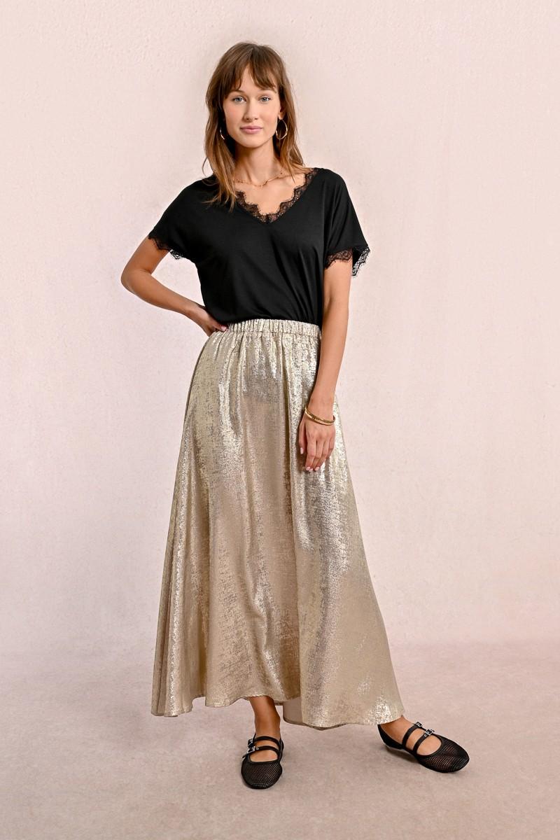 molly bracken Longue jupe satinée