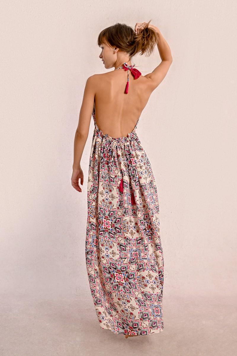 Molly Bracken Longue Robe à Imprimé Ethnique