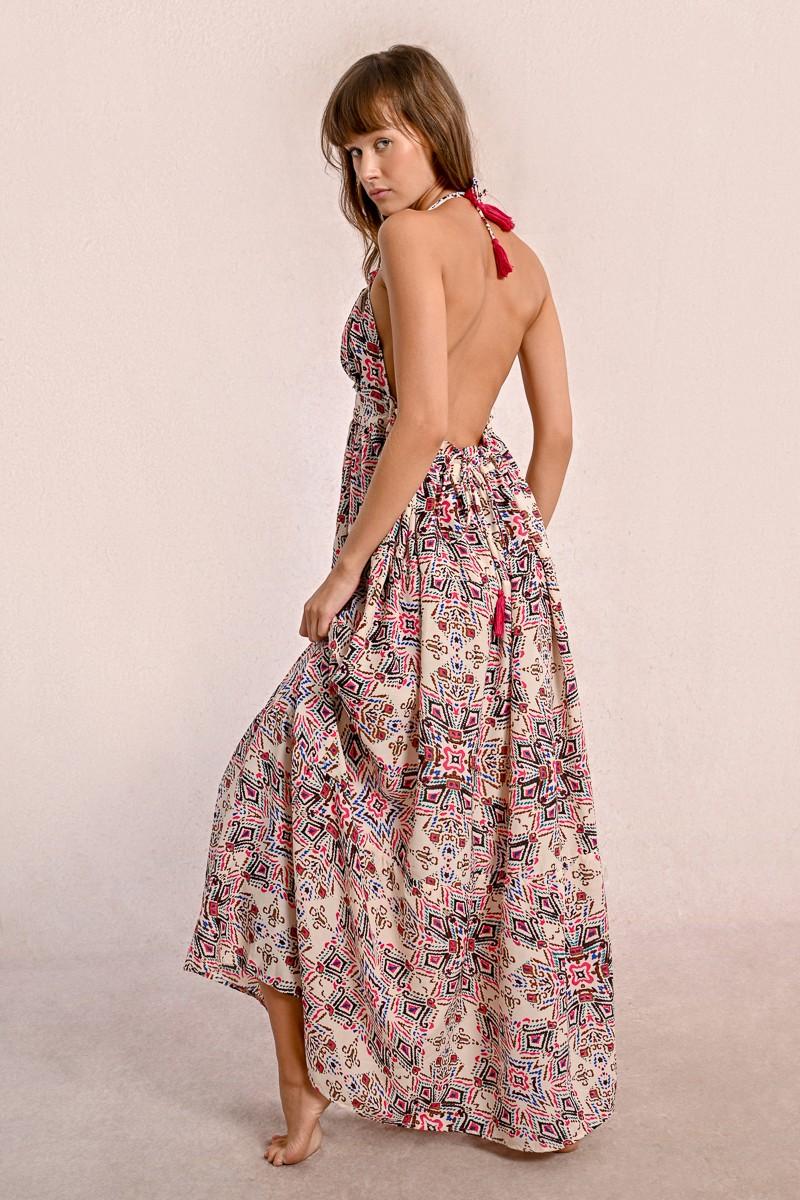 Molly Bracken Longue Robe à Imprimé Ethnique