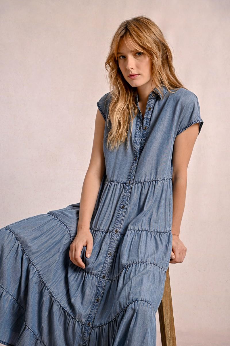 Molly Bracken Longue Robe Chemise à Volants