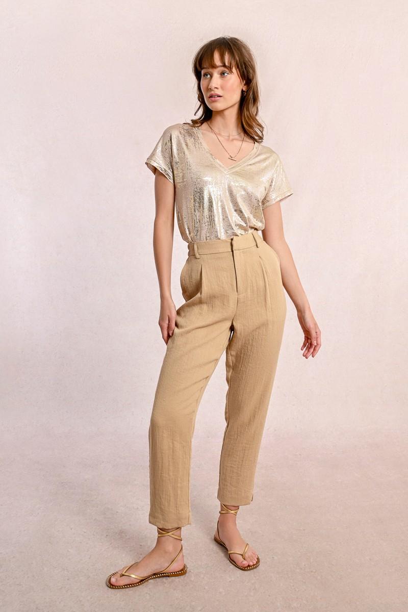 molly bracken Pantalon carotte en lin