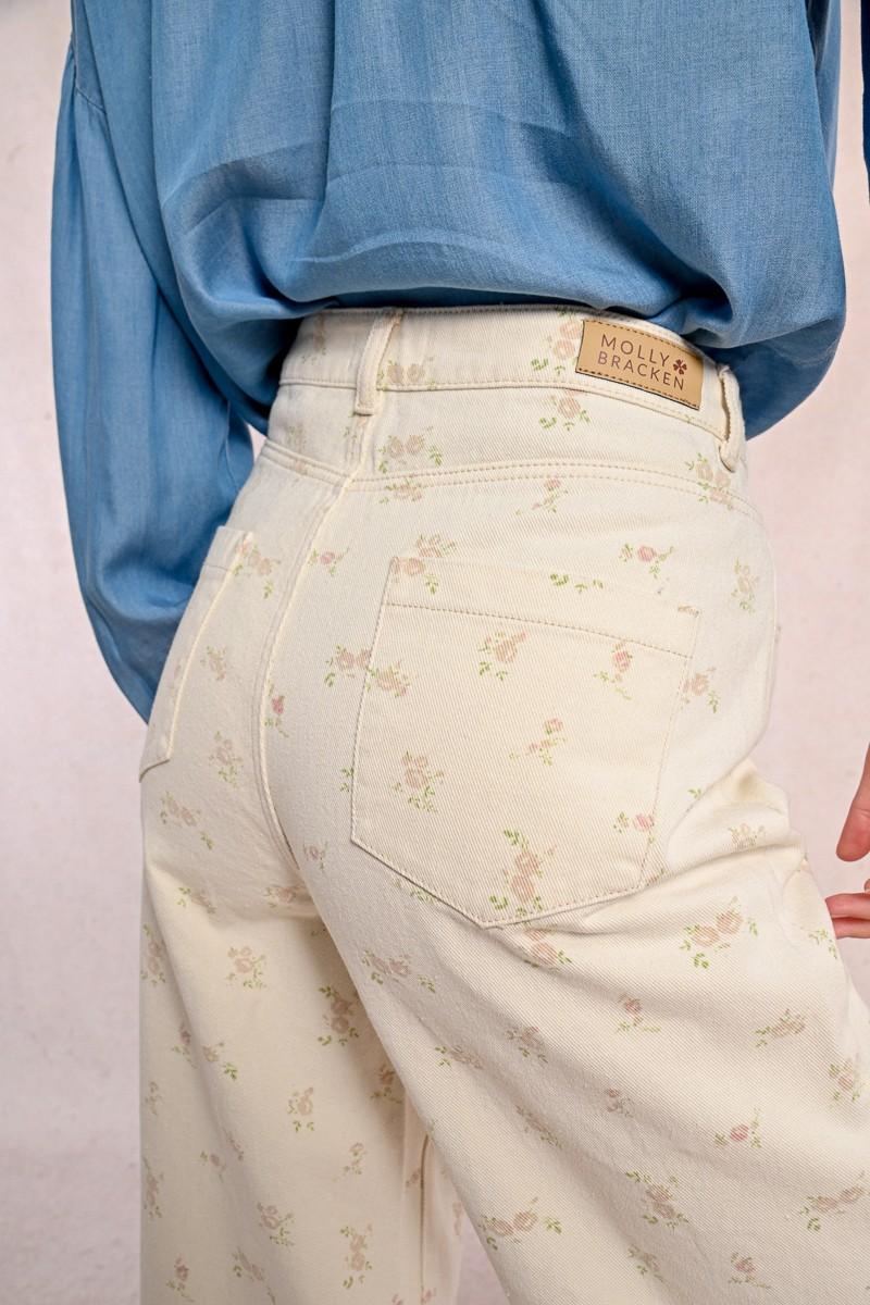 Molly Bracken Pantalon Droit à Motif