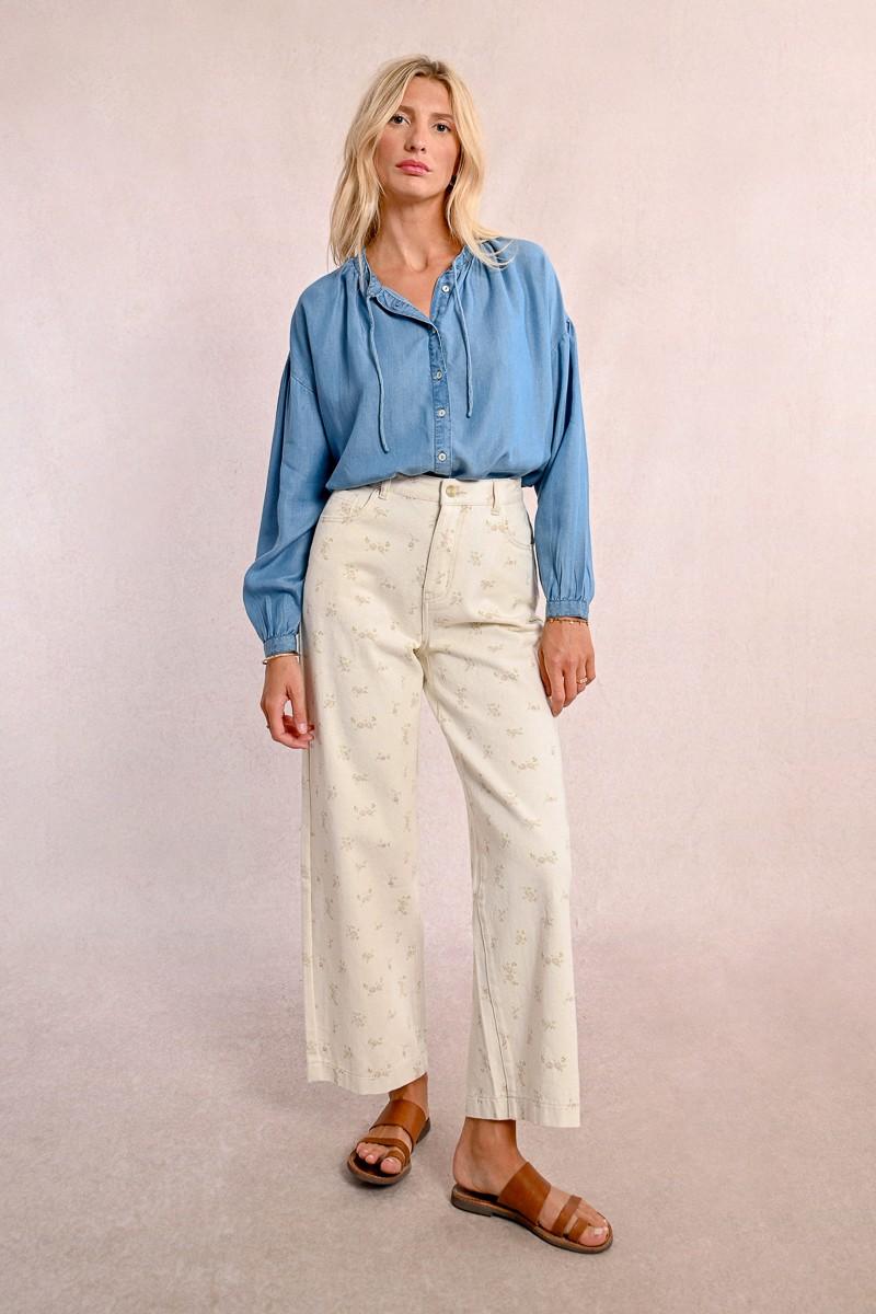 Molly Bracken Pantalon Droit à Motif