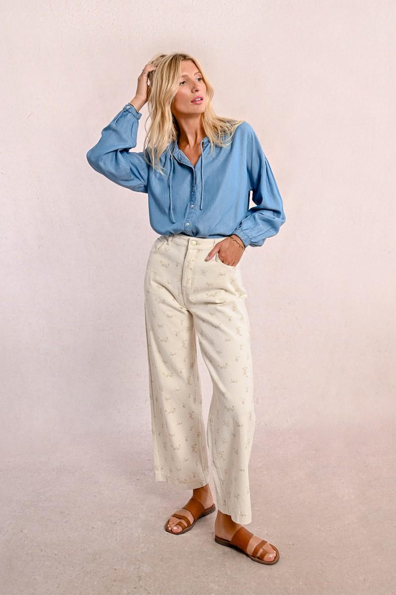 molly bracken Pantalon droit à motif