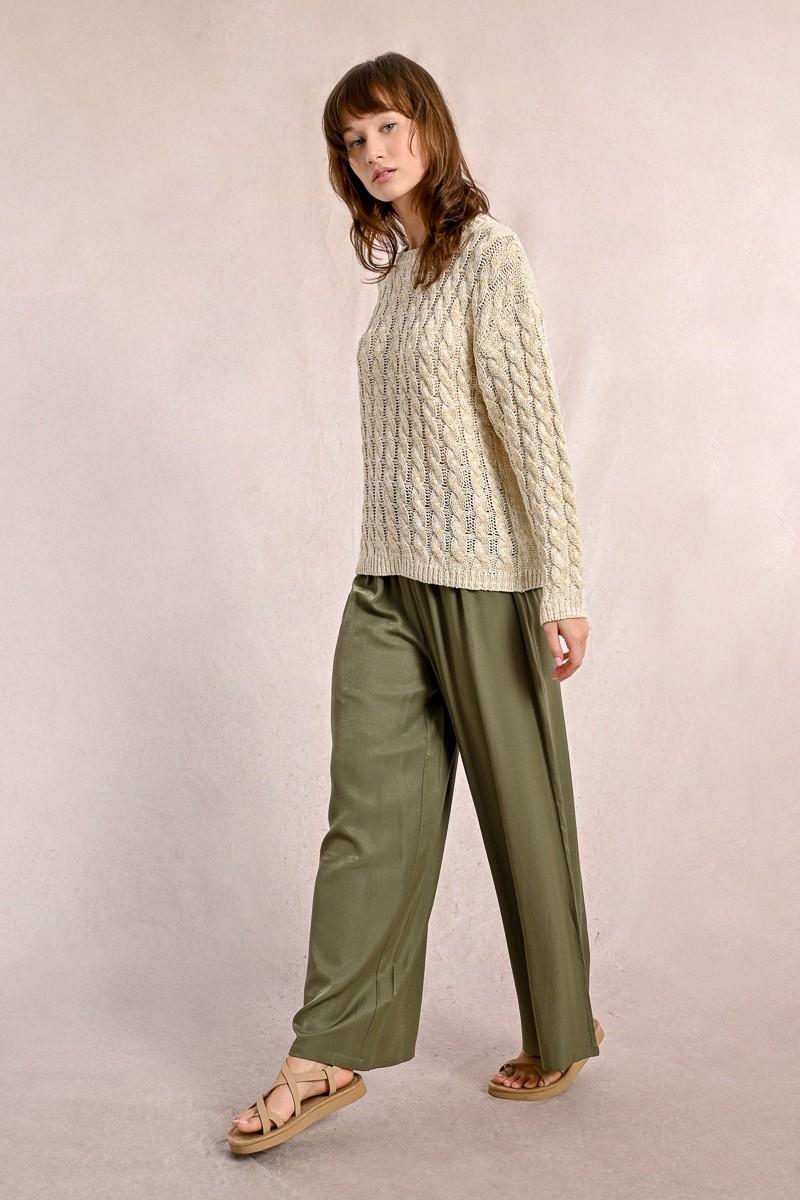 molly bracken Pantalon fluide taille haute