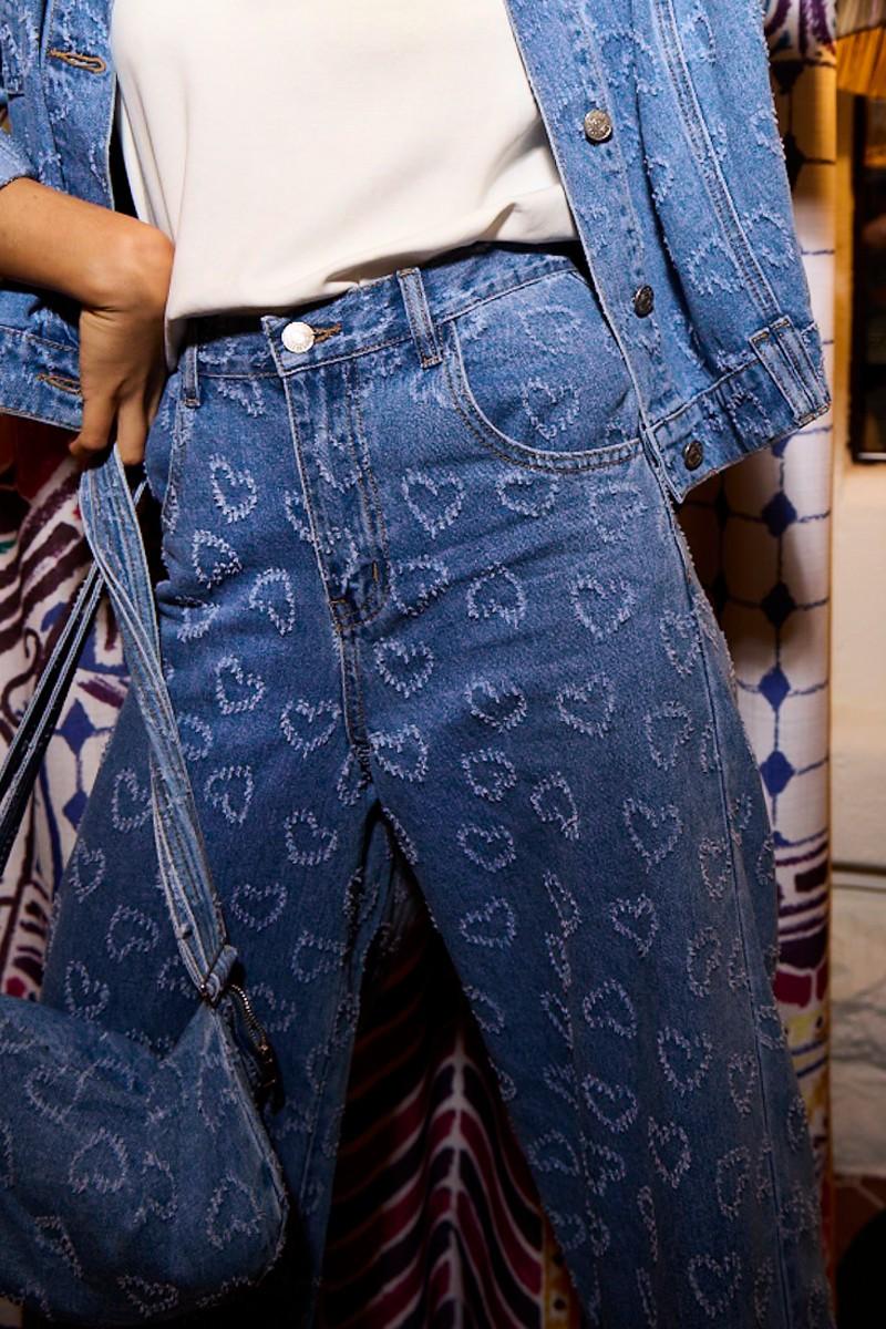 Molly Bracken Pantalon Large à Motif Cœur