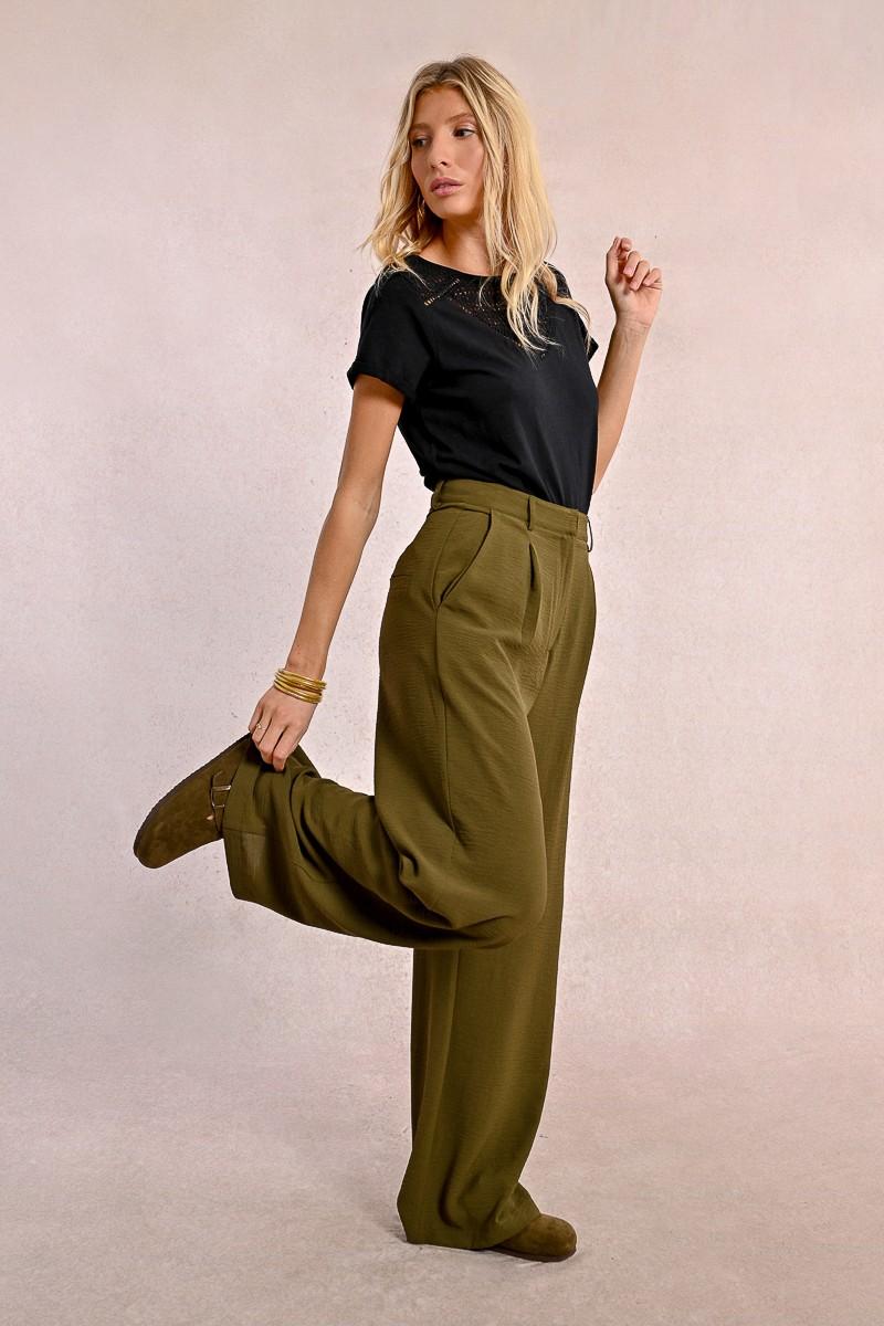 Molly Bracken Pantalon Large à Pinces