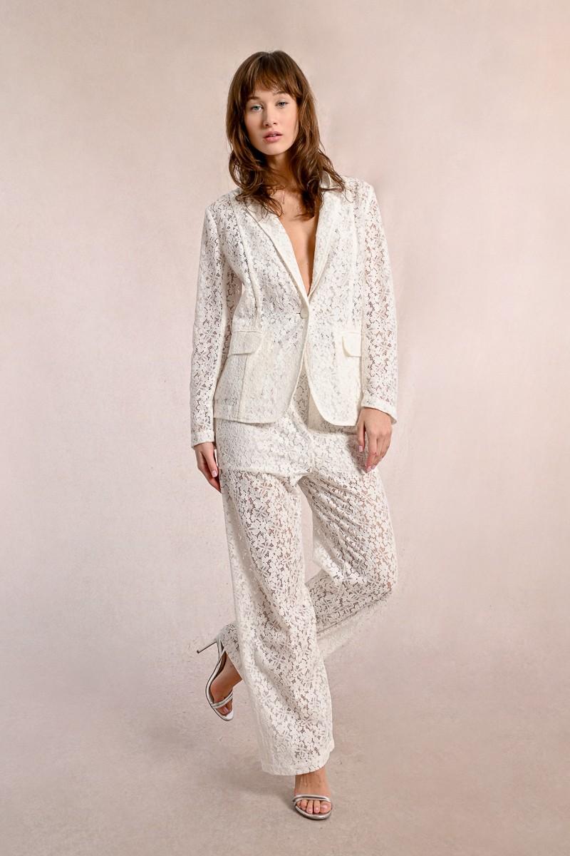 Molly Bracken Pantalon Large En Dentelle