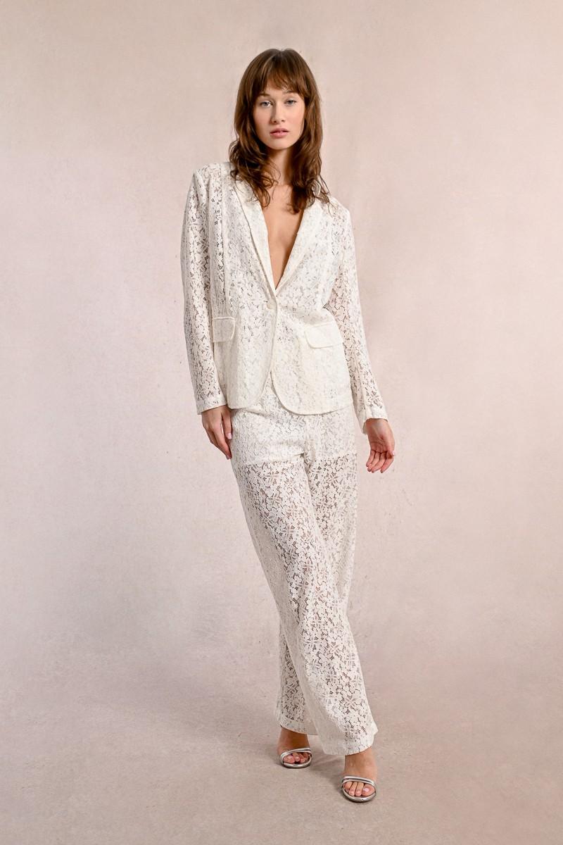 Molly Bracken Pantalon Large En Dentelle