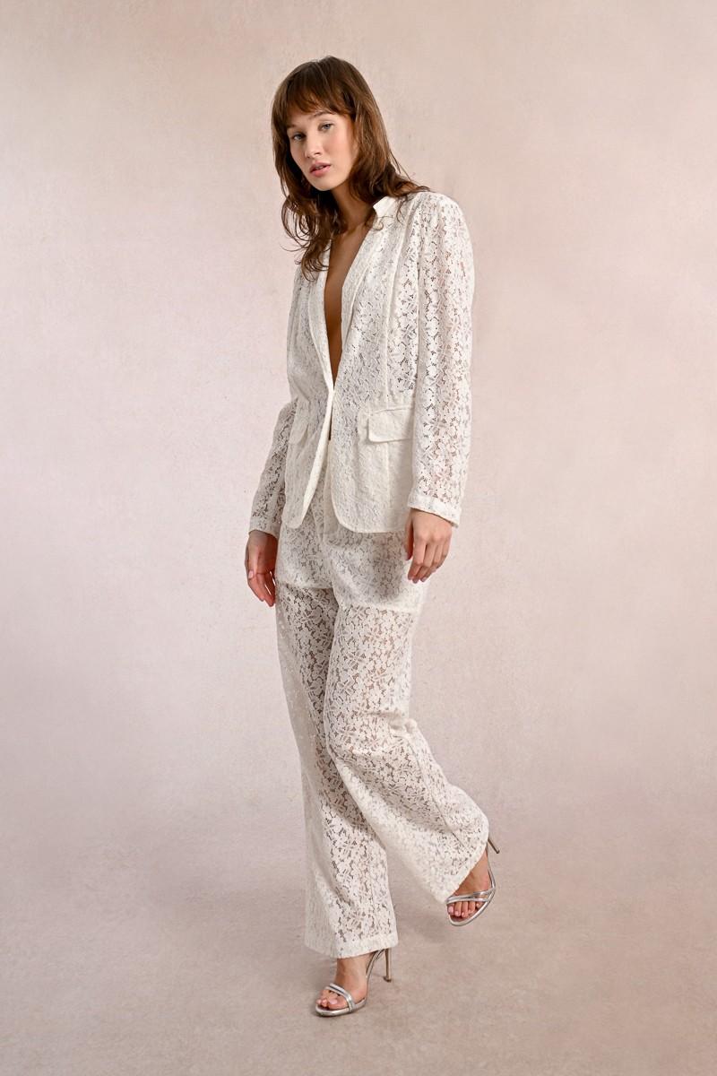 molly bracken Pantalon large en dentelle