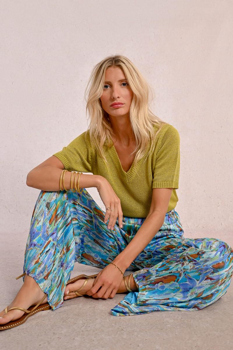 molly bracken Pantalon large imprimé