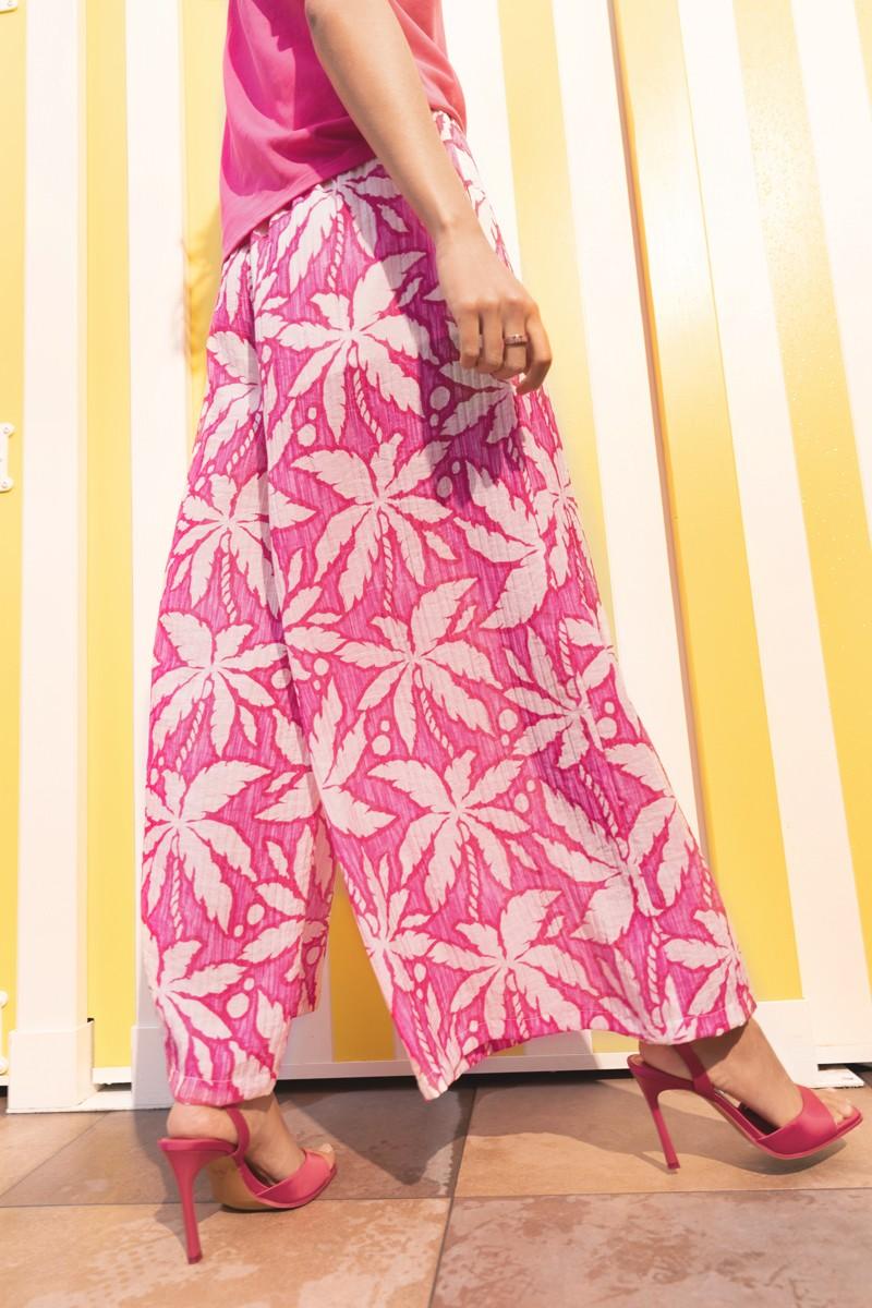 Molly Bracken Pantalon Large Taille Haute Smockée