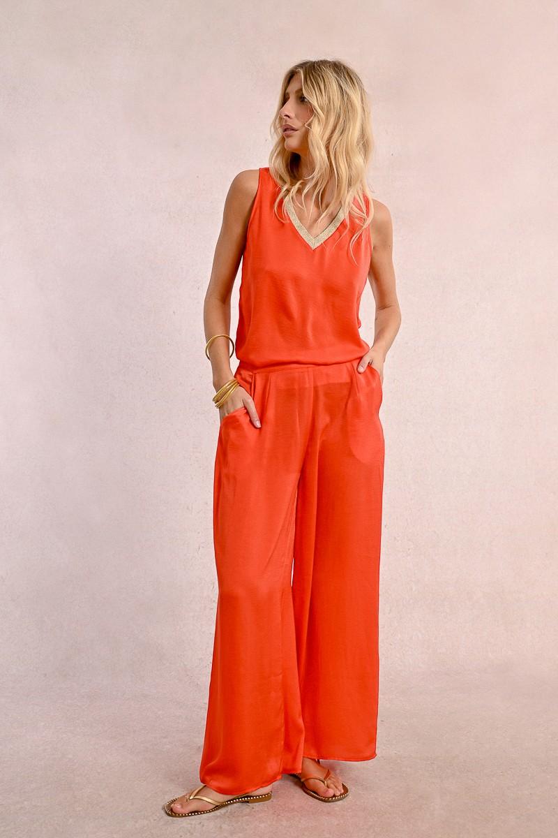 Molly Bracken Pantalon Taille Haute Fluide