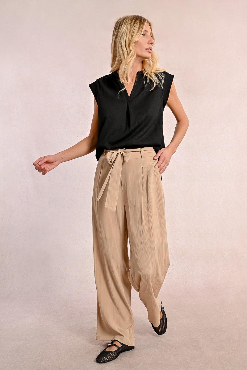 Molly Bracken Pantalon Taille Haute Taille à Nouer