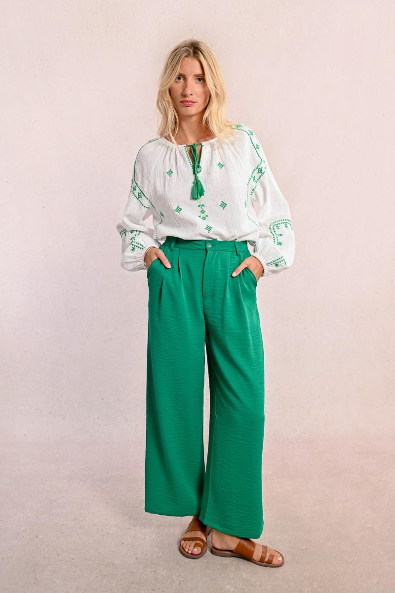 Molly Bracken Pantalon Tailleur Fluide Et Droit
